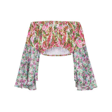 Lenny floral print cropped cotton blouse