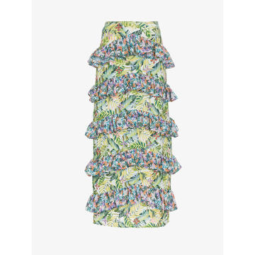 Sara floral print tiered ruffle maxi skirt