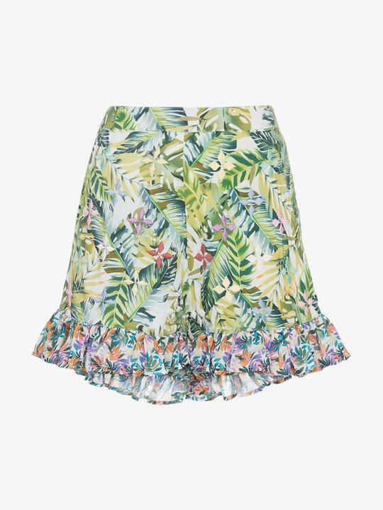 baila tropical print ruffle shorts展示图