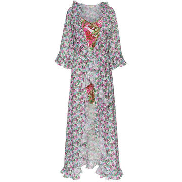 floral print maxi wrap dress