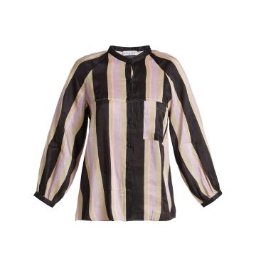 Ioona striped linen-blend blouse