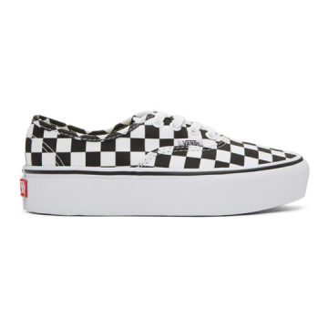 Black & White Checkerboard Authentic Platform Sneakers