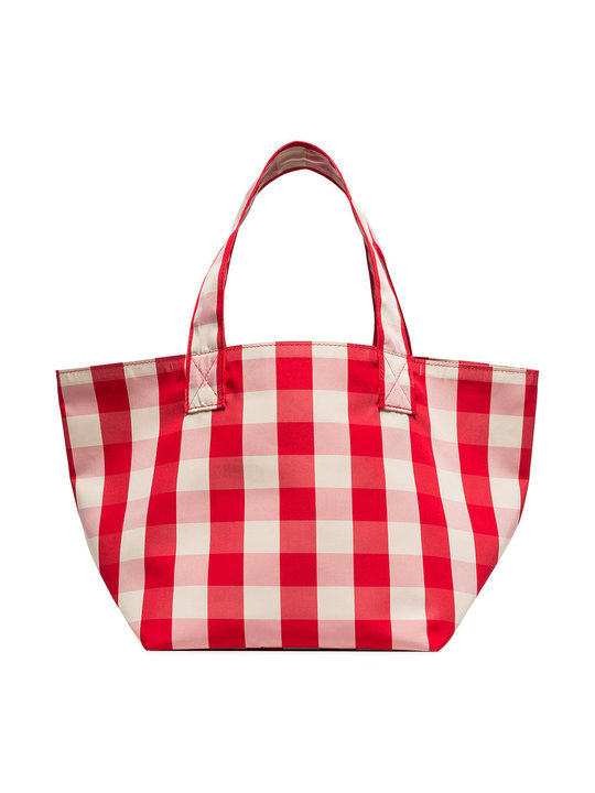 red and white Gingham grocery bag展示图