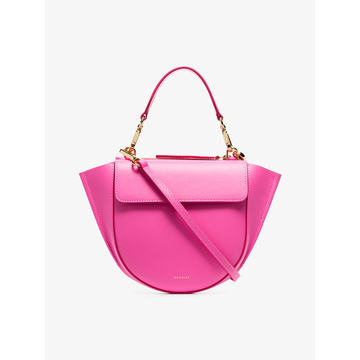 pink hortensia mini leather shoulder bag