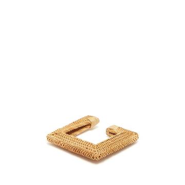 Rosa square woven-straw bangle