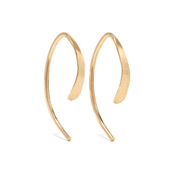 Wishbone 14K 黄金耳环