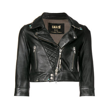 cropped biker jacket