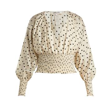 Polka-dot silk blouse