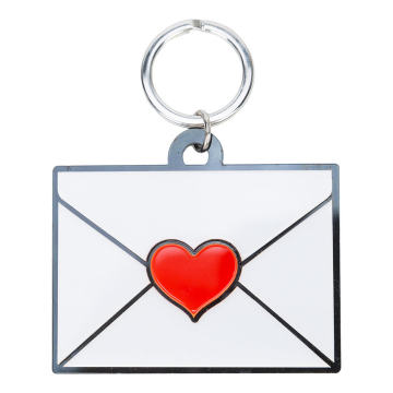 envelope heart keyring