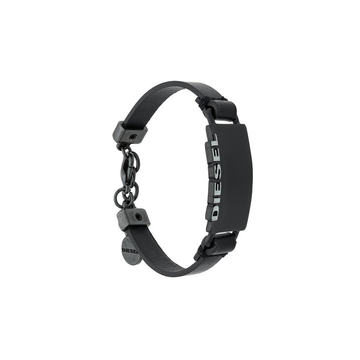 logo leather bracelet