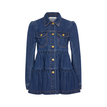 Tiered Ruffle Denim Jacket