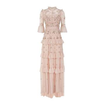 Lustre Ruffle Gown