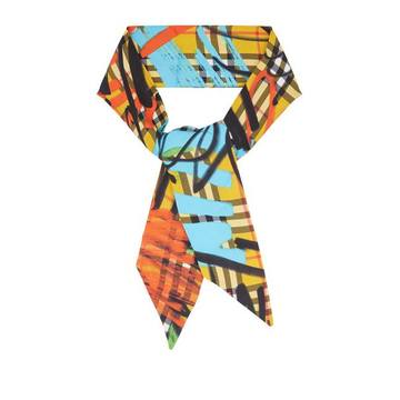 Graffiti Vintage Check Silk Scarf