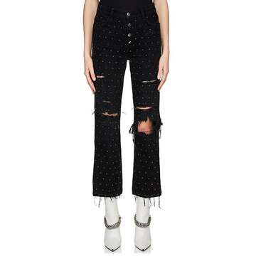 Studded Straight Jeans