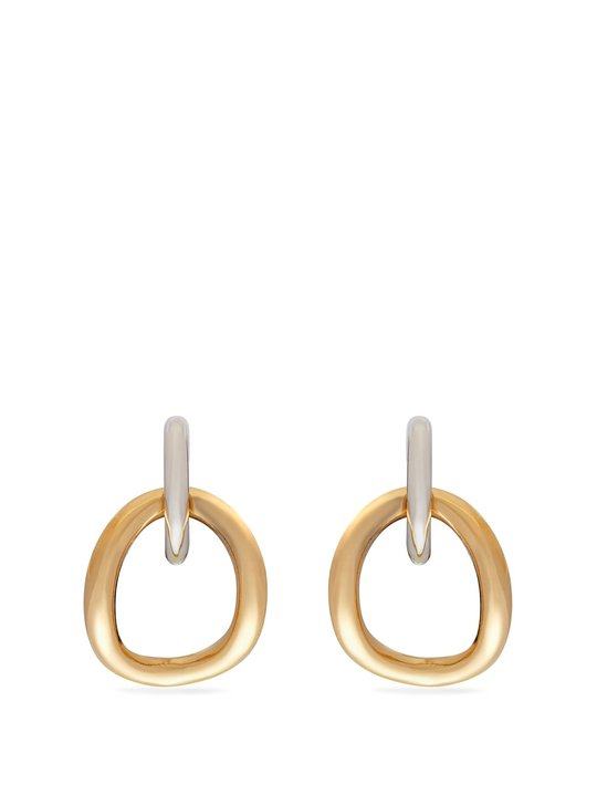 Inner Naho gold-vermile and silver-plated earrings展示图