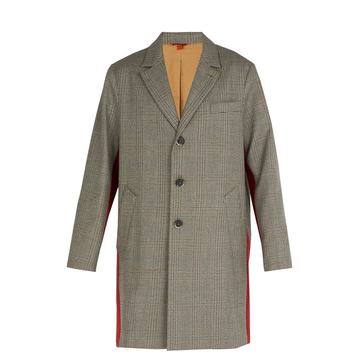 Prince of Wales-checked wool overcoat