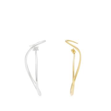 Looping gold and silver-plated earrings