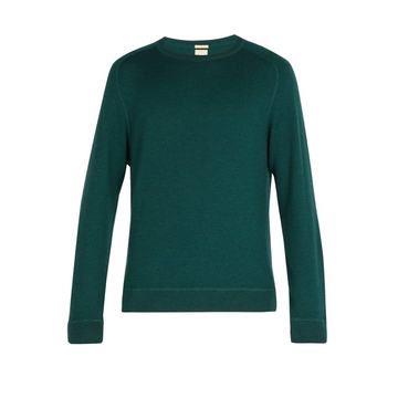 Crew-neck cashmere knitted sweater