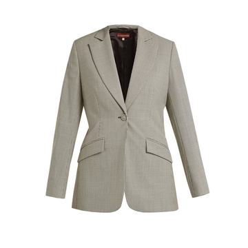 Houndstooth wool-blend blazer