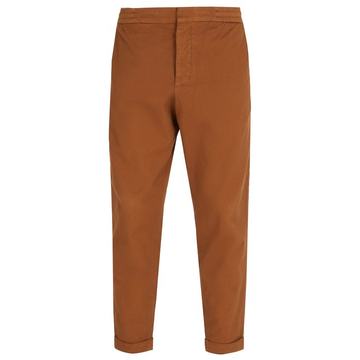 Mid-rise cotton-blend trousers