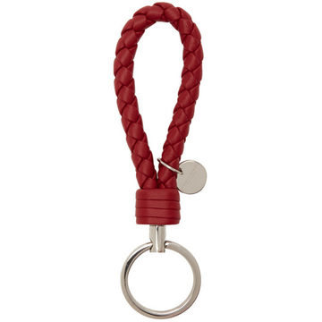 Red Intrecciato Loop Keychain