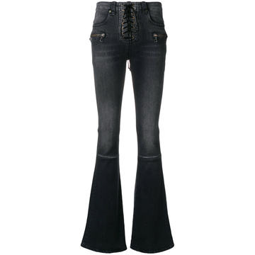 lace-up flared jeans