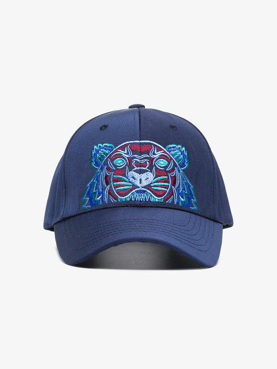 navy tiger embroidered cotton cap展示图