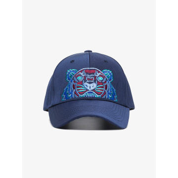 navy tiger embroidered cotton cap