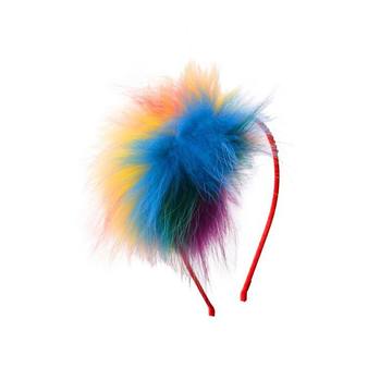 Girl's Rainbow Fox Fur Headband