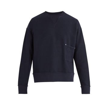 Crew-neck cotton-piqué sweatshirt