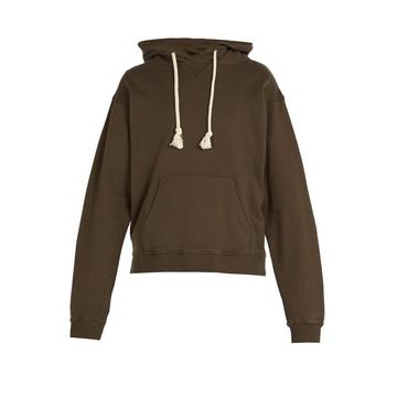 Logo-embroidered hooded cotton sweater