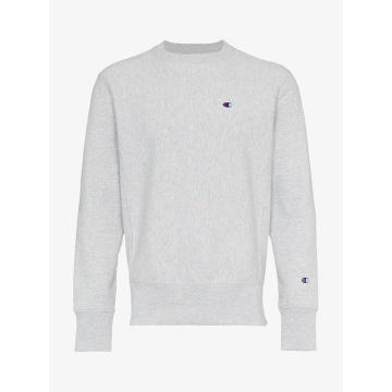 grey reverse weave terry cotton sweatshirt