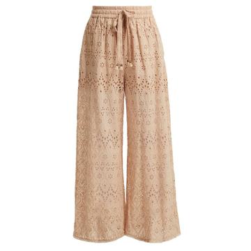 Bayou cotton and silk-blend trousers