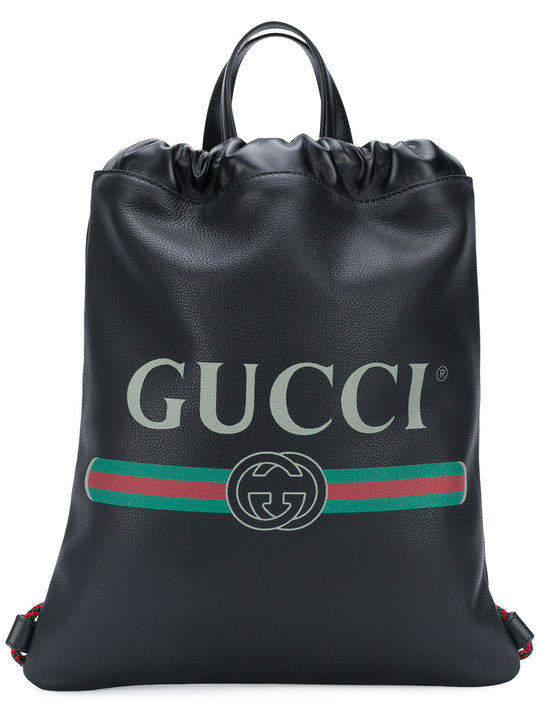 Gucci Print皮革双肩包展示图