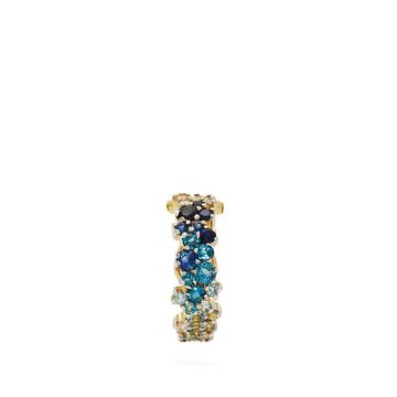 Mirian 18kt gold, diamond & sapphire ear cuff