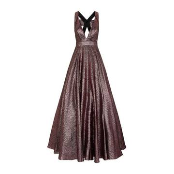 Textured Metallic Halterneck Gown