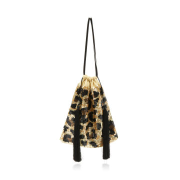 Full Sequins Leopard Pouch Bag