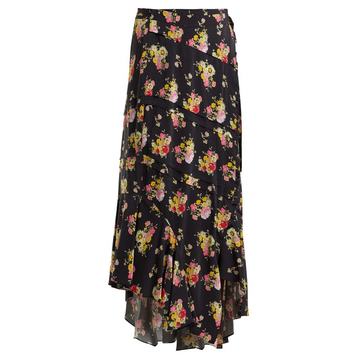 Sibyll floral-print crepe de Chine midi skirt