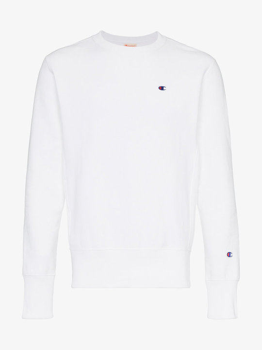 white reverse weave terry cotton sweatshirt展示图