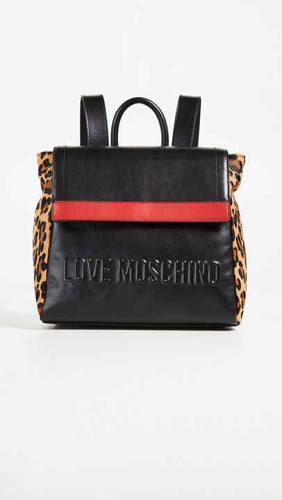 Love Moschino 条纹双肩包展示图