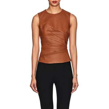 Ruched Leather Top