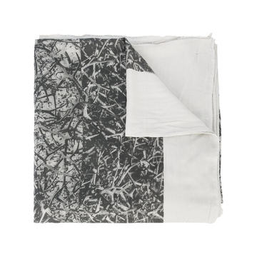 frayed hem print scarf