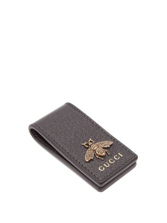 Bee-embellished leather money clip展示图