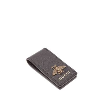 Bee-embellished leather money clip
