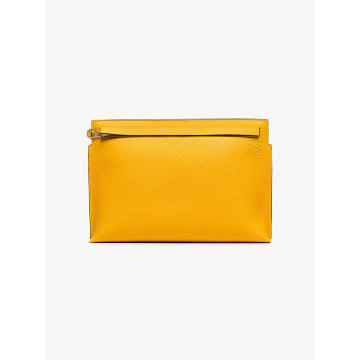 yellow leather pouch