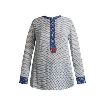 Milagro paisley print silk-chiffon shirt