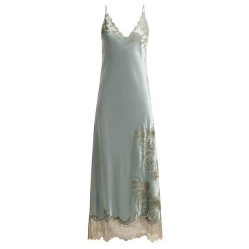 Lace-trimmed satin nightdress