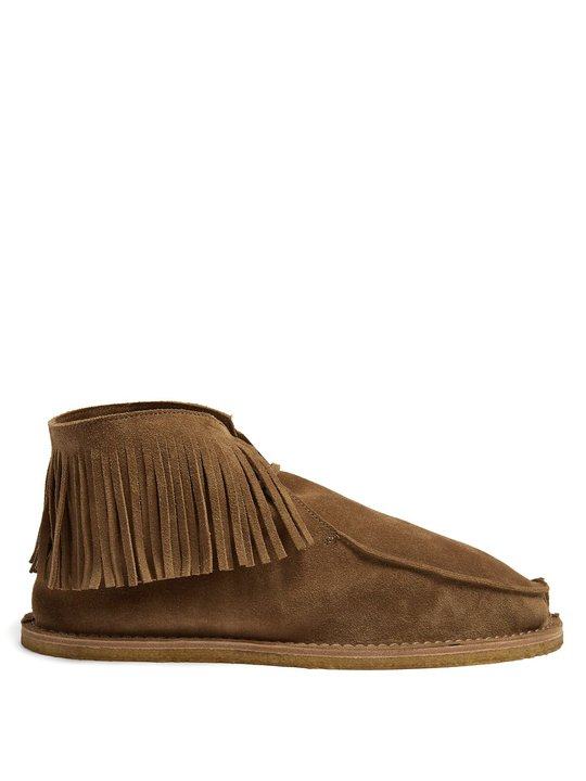 Fringed suede desert boots展示图