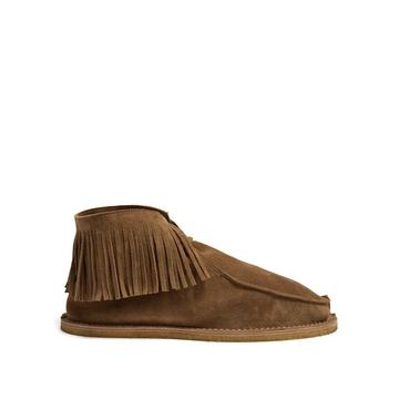 Fringed suede desert boots