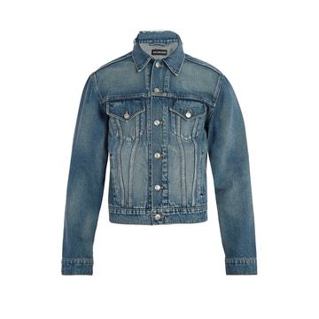 Slim-fit logo-embroidered denim jacket